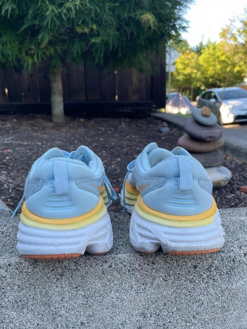 Hoka One One blue yellow